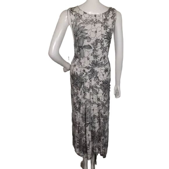 BRYN WALKER Midi Dress, L, Off-white Floral print, Side Ties, Tank Style - Picture 9 of 13